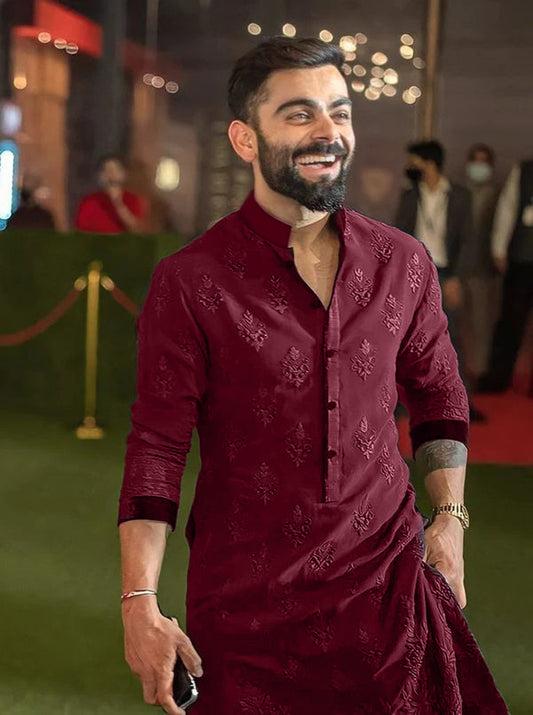 Virat Kohli's Fashionable Embroidered Kurta
